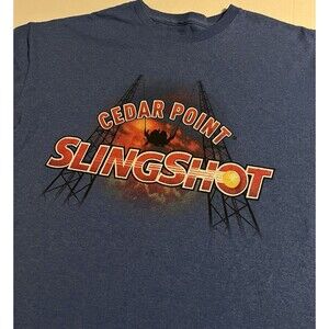 Cedar Point Slingshot Amusement Park Ride T-Shirt LARGE Ohio Coaster OFFICIAL